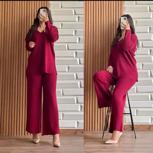 Winter V Neck Style 2 Pcs Outfit ch-005