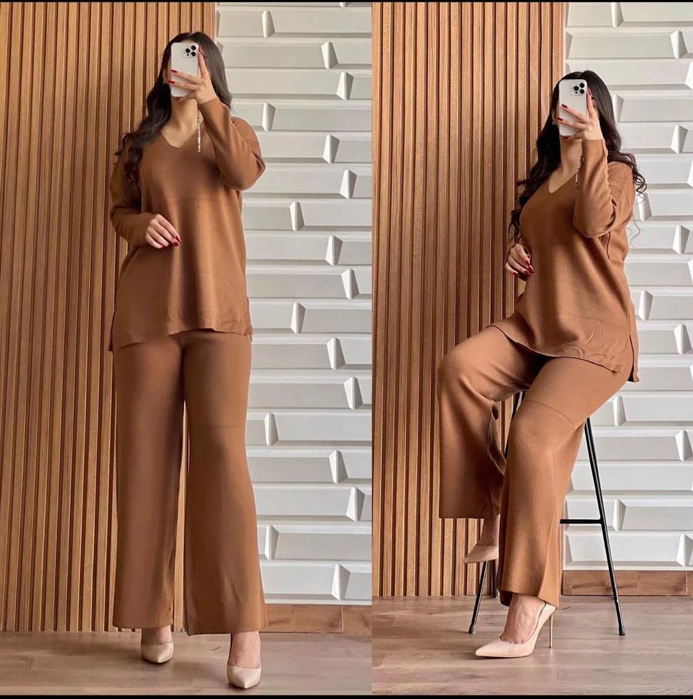 Winter V Neck Style 2 Pcs Outfit ch-005