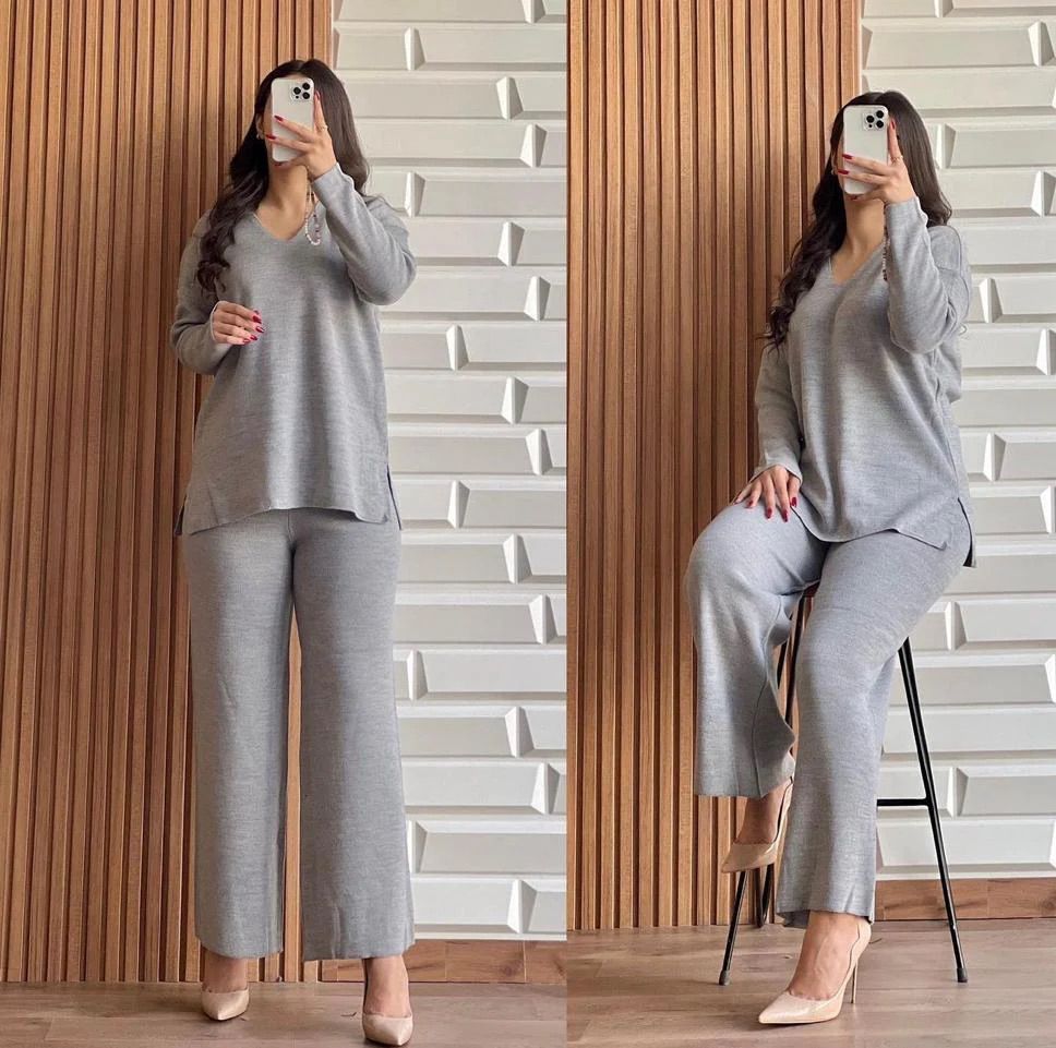 Winter V Neck Style 2 Pcs Outfit ch-005