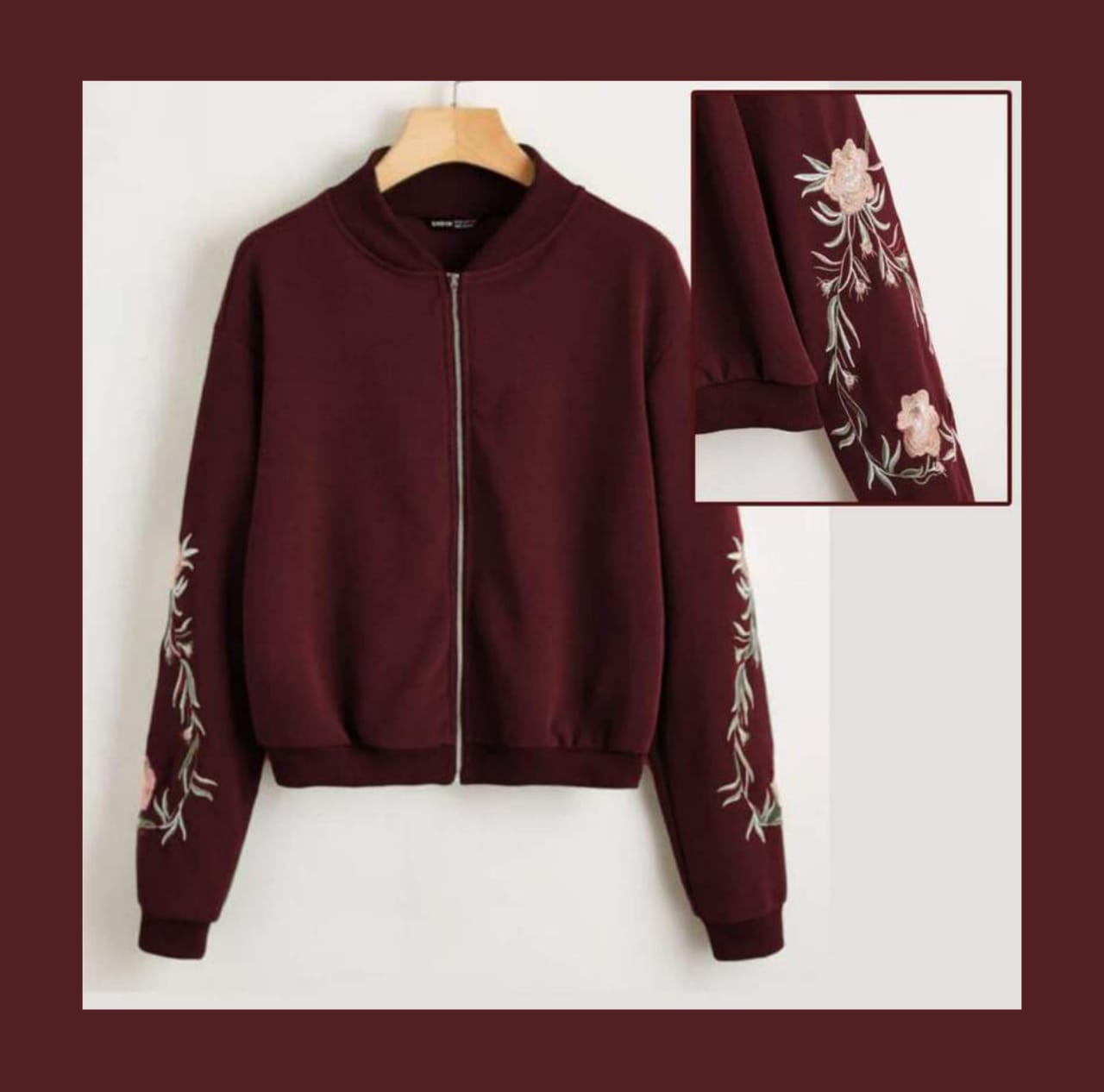 EMBROIDERED ZIPPER JACKET - choakas