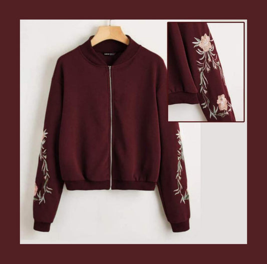 EMBROIDERED ZIPPER JACKET - choakas