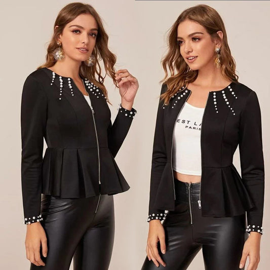 Pearl Zipper Jacket - choakas