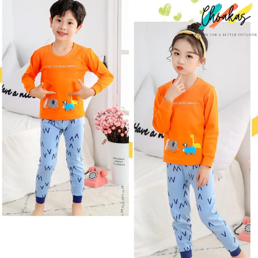 Orange More Love More Happy Printed Kids Wear - choakas